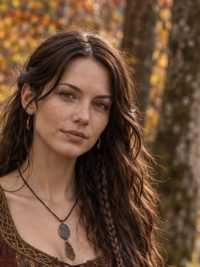 Mujer de vestido medieval entre bosque de otoño, horóscopo semanal del zodíaco