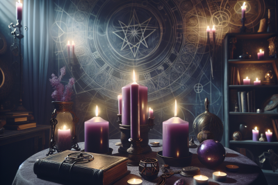 velas de color púrpura