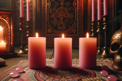 velas de color rosa