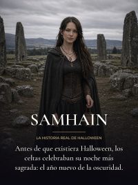 Diapositiva del carousel de Samhain, la historia celta de Halloween